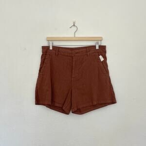 Kut from the Kloth – Brown Linen Blend Trouser Shorts